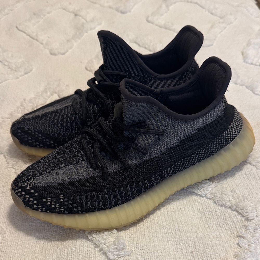 Yeezy Black and Gray Knit Sneakers Mens 7.5